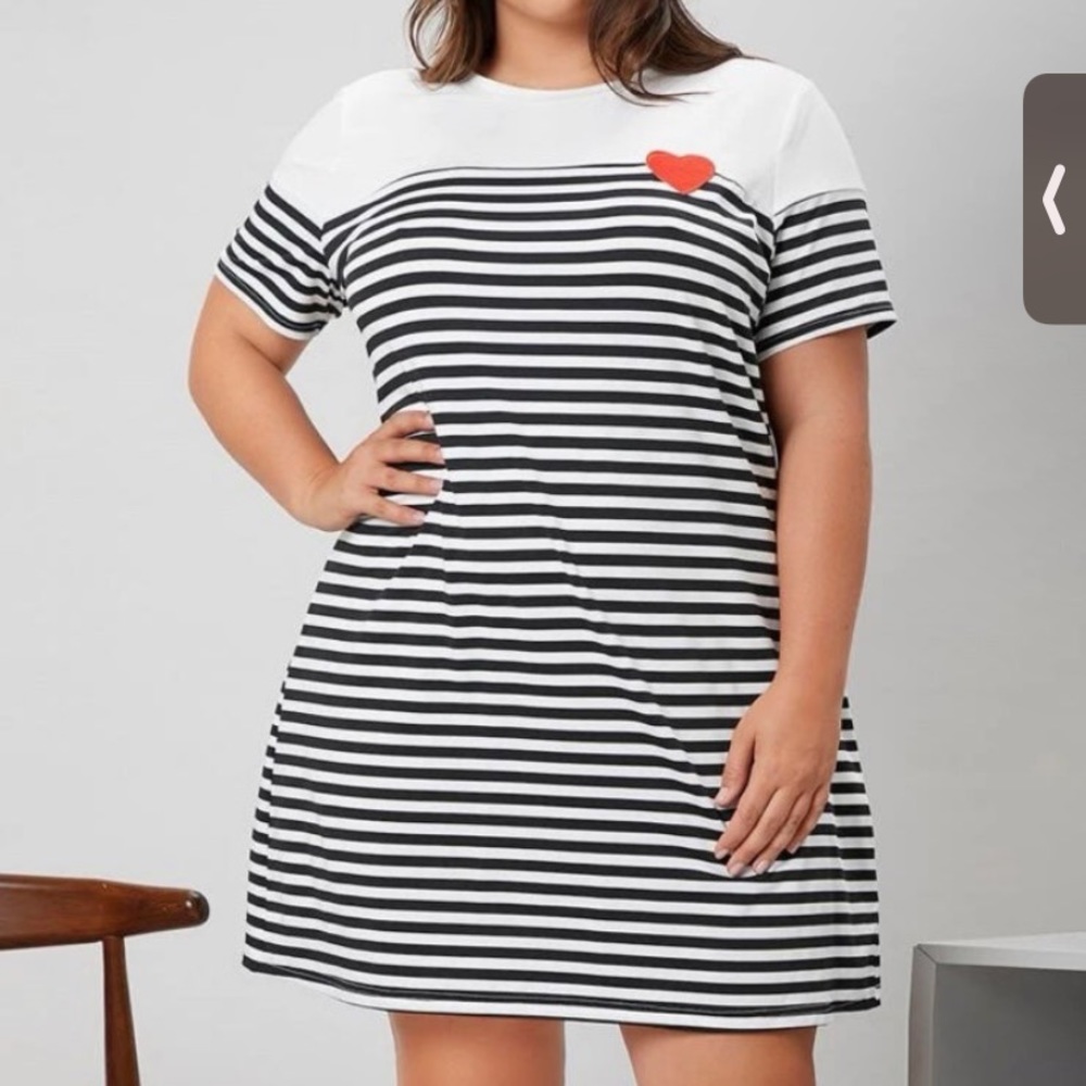 SHEIN Black and White Striped Dress